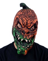Pumpkin Mask Evil Harvester Monster UV Reactive Latex Halloween Costume MJ1001 - £58.83 GBP
