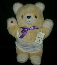 14&quot; Vintage 1990 Bj Hospital Cough Buddy Teddy Bear Stuffed Animal Plush Toy Tag - £26.15 GBP