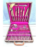 Vintage BRASS Thailand NAGA Dragon Cutlery Set (for 8) + Serving Utensil... - €238,16 EUR