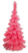 3FT Pink Hanging Wall Valentine's Tree Classic Pink Tinsel Tree Lays Flat - 36'' - £81.52 GBP