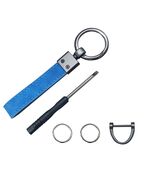 KITUREK Leather Car Fob Keychain 360° Rotatable Anti-lost D Ring Coffee - $13.53 CAD