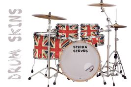 Drum Wrap Percussion Shell Cover Bass Kick Snare Tom DIY-Vintage UK Flag... - $22.76+