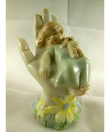 In Gods Hand Porcelain sleeping Baby  w Teddy Bear Vintage House of Lloy... - $10.84 CAD
