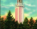 Alfred DuPont Memorial Carrillon Tower Wilmington Delaware Linen Postcar... - £2.33 GBP