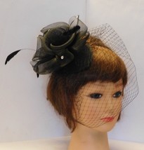 Bridal birdcage veil fascinator hat #Feather fascinator hat White Ivory Black bi - £35.60 GBP