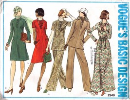Misses Dress, Tunic &amp; Pants Vintage 1970&#39;s Vogue Pattern 2949 Size 16 Uncut - £11.85 GBP