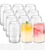 12 Pcs Beer Can Shaped Glass Cups Large 16 oz. Drinking Glasses Tumblers - $837.87 MXN