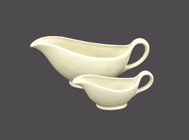 Grindley Almond Petal gravy boat and mini creamer made in England. Smooth edge. - £80.48 GBP