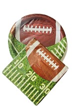 Football Super Bowl Sports Paper Plates 8 ct  Napkins 16 ct Game Time Yard Line - £7.02 GBP