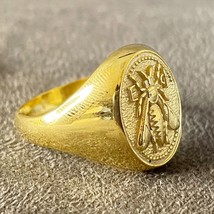 18 Kt, 22 Kt Real Solid Gold  Bumble Sacred Bee Ancient Greek Signet Men... - $2,468.89+