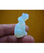 (Y-CHE-557) White Albino CHEETAH wild cat gemstone GEM carving BIG CATS ... - €12,07 EUR