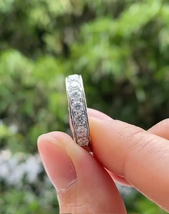 Women Full Eternity Wedding Band, Vintage Unique Stacking Matching Bridal Band - £120.99 GBP