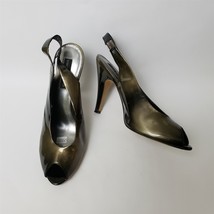 Vince Camuto Womens Shoes Heels Peep Toe Bronze Black Size US 9.5 B EU 39.5 - £47.44 GBP