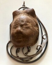 Ancient Roman Terracotta Antiquity Holy Land Sterling Pendant Smiling Face Mask  - £217.62 GBP