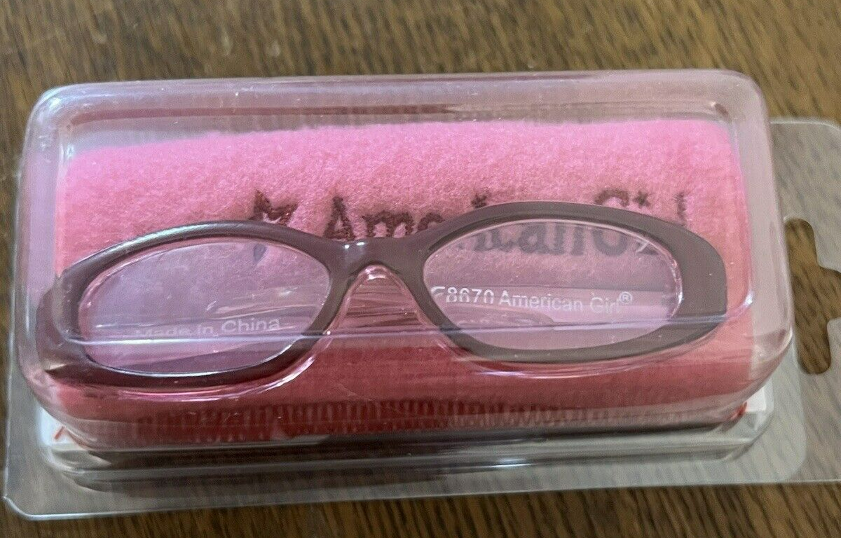 American Girl Rosy GLASSES for 18&quot; Dolls Accessory Eye Pink Case NIP New - $12.86