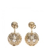 AUTH CHRISTIAN DIOR Pearl Secret Cannage Mise En Dior Tribales Earrings ... - £324.77 GBP