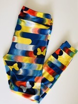 Lularoe Minnie Mouse Bow Leggings Multicolor Stripe Bright, Tall Curvy H... - $128.42 MXN