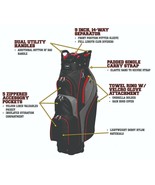 Majek Premium Men&#39;s Black Red Golf Bag 9.5 inch 14-way Top with Putter S... - £143.35 GBP