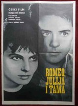 Romeo Julie a tma Movie Poster Vintage 1960 Romeo Julia Czech - $57.88