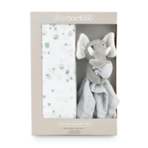 Little Bamboo Muslin Swaddle Wrap &amp; Lovie Comforter Gift Set - Whisper P... - £94.63 GBP