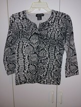CABLE &amp; GAUGE LADIES 3/4-SLEEVE BUTTON COTTON/NYLON CARDIGAN-MISSY S-WOR... - $8.59