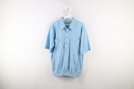 Vtg 70s Streetwear Mens Large Faded Collared Pullover Polo Shirt Carolina Blue - £35.00 GBP