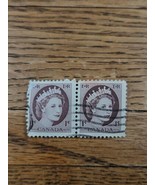 Canada Stamp Queen Elizabeth II 1c Used Strip of 2 - $2.49