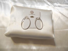 Giani Bernini Sterling Silver 1-3/4&quot; Textured Oval Hoop Earrings Y406  $100 - £21.90 GBP