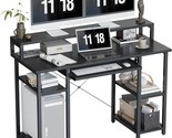 Cubicubi 47 Inch Computer Desk, Black, Home Office Desk With, Keyboard T... - £111.78 GBP