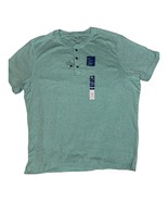 Apartment 9 Men Shirt Henley Short Sleeve Premier Flex Solid Mint Green ... - $21.75
