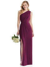 Dessy 8156...One-Shoulder Draped Bodice Column Gown...Ruby....Size 8 - £44.76 GBP