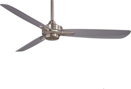 Minka-Aire F727-Bn/Sl Rudolph 52 Inch Ceiling Fan In Brushed Nickel Fini... - £207.82 GBP