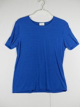 Vintage Bentley Blue Blouse Stretchy Shimmery Large USA - £7.82 GBP