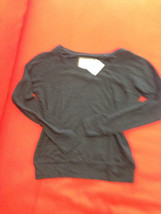 New Abercrombie &amp; Fitch Women Dark Gray Round Neck Light Cotton Sweater M - £23.29 GBP