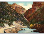 Colorado River Highway 24 Glenwood Canyon Colorado CO UNP Linen Postcard Z2 - $2.92