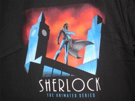 TeeFury Sherlock LARGE &quot;Sherlock Cartoon&quot; shirt Benedict Cumberbatch BLACK - £11.19 GBP