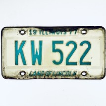 1977 United States Illinois Land of Lincoln Passenger License Plate KW 522 - £6.65 GBP