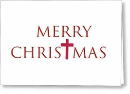 Greeting Card &quot;Merry Christmas&quot; Red Font 2 - £7.82 GBP+