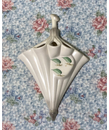 Vintage McNees wall pocket vase parasol umbrella ceramic mold #128 decor - £6.38 GBP