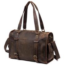 capacity Crazy Horse Real leather large shoulder weekend bag duffel - £243.72 GBP