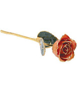Lacquered Orange Rose with Gold Trim - £80.54 GBP