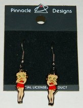 Betty Boop Wearing Mini Skirt Pair of Enamel Steel Pierced Earrings NEW ... - £9.10 GBP