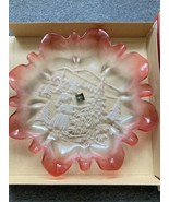 VTG Mikasa Christmas Story Frosted Glass Serving Platter with Ruffled Ed... - $18.37