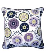 Lavender Purple &amp; Creamy White Medallion Reversible Pillow Cover, 18 x 18 - £24.73 GBP