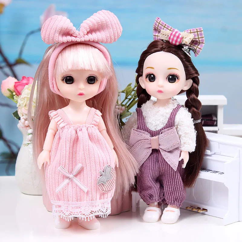 Play New 16cm BJD with Clothes Tiara Doll 3D Eyes Fashionable Dress Up Doll Prin - £23.05 GBP
