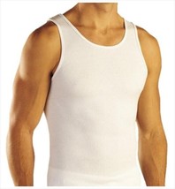 3-Pack  Men&#39;s White A-Shirt 100% Cotton Undershirt Tank Tops, Large Size - £9.37 GBP