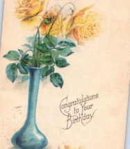 Congratulations To Your Birthday Antique Postcard Huguenot-Walloon Stamp... - £9.63 GBP