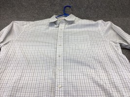 Jos A Bank Dress Shirt Mens 17.5 35 Travelers Grid Check Button Up - $14.84