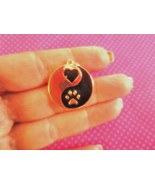 Paw heart yin yang gold pendant - €11,17 EUR