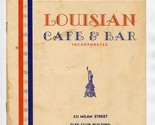The Louisiana Cafe &amp; Bar Menu Milam Street Shreveport Louisiana 1940&#39;s - £76.11 GBP